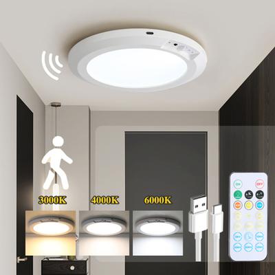 Motion Sensor Ceiling Light with Remote Control 3 Color Temperatures Dimmable Easy To Install Magnetic Wireless Ceiling Light