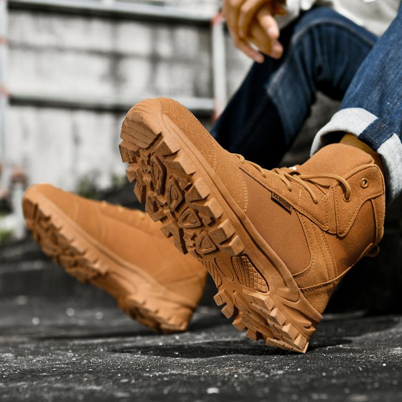 Fashion Outdoor Boots Couples Training Work Boots High-top Hiking Sports Shoes Field Practice Shoes Battlefield Combat Boots