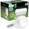 Lumiled Pack of 6 E14 P45 2.5W Golf Ball LED Bulbs (25W Equivalent, Cool White 6500K, 249lm, 180°)