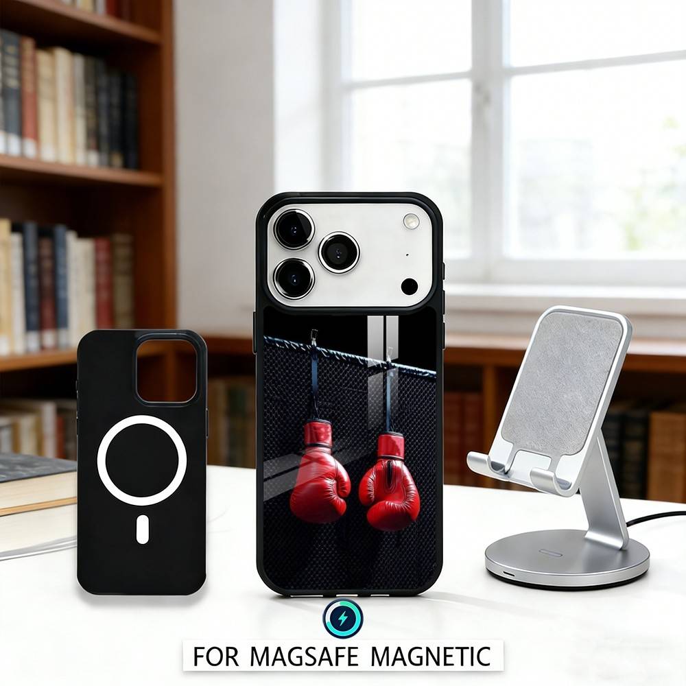 B-Boxing A-Art G-Gloves Phone Case Magnetic For iPhone17 16 15 14 13 12 Pro Max For Magsafe Wireless Charging Cover