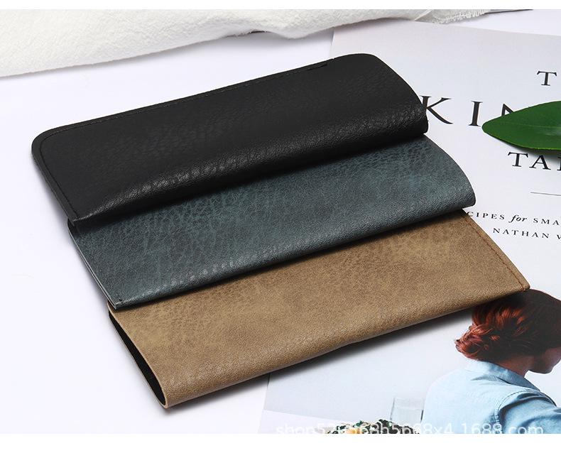 Hot Selling New Soft Leather Waterproof Reading Glasses Case