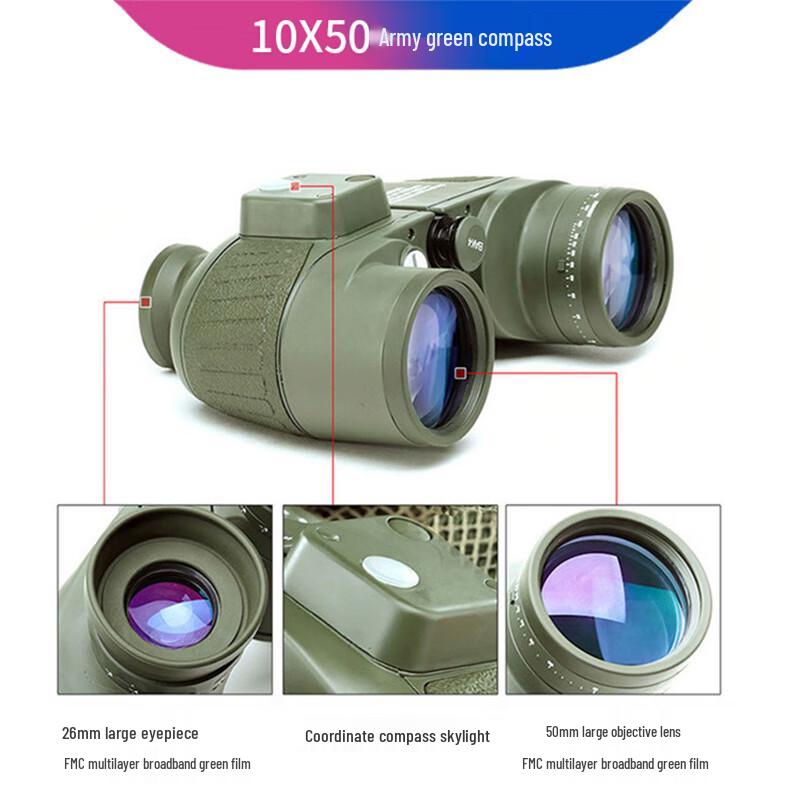 Tri-polar 10x50 Fernglas mit Kompass und Entfernungsmesser TP3205