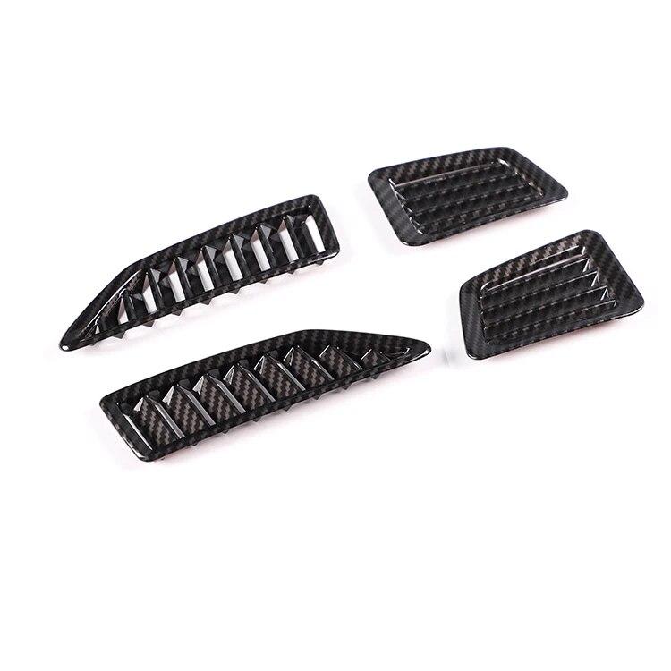 4pcs/Set Car Dashboard Air Conditioning Outlet Frame Cover Trim Fit For Ford Ranger Wildtrak 2015- Auto Interior Accessories