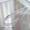 Genuine 925 Sterling Silver Cut Curb Chain Bracelet for Men and and with a drawstring and Popular brand jewelry and One size fits Women. Simple, slim,
