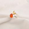 Round Natural Carnelian Daughter Gift Statement Ethnic Ring 925 Sterling Silver RR-58-35