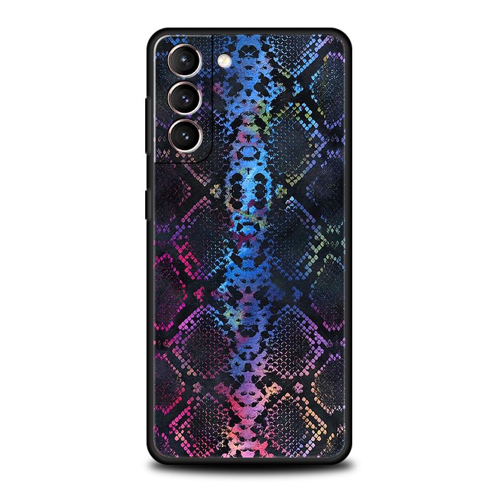 Pretty Luxury Snake Skin Phone Case For Samsung Galaxy S24 S23 S22 S20 Ultra S21 FE 5G S10 S9 Plus S10E Soft Silicone Cover