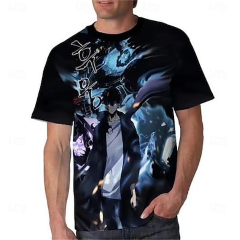 Solo Leveling Jinwoo Sung T-shirt Tee Character Graphic For Men's Adults' Masquerade 3D Print Casual Daily Comic Con