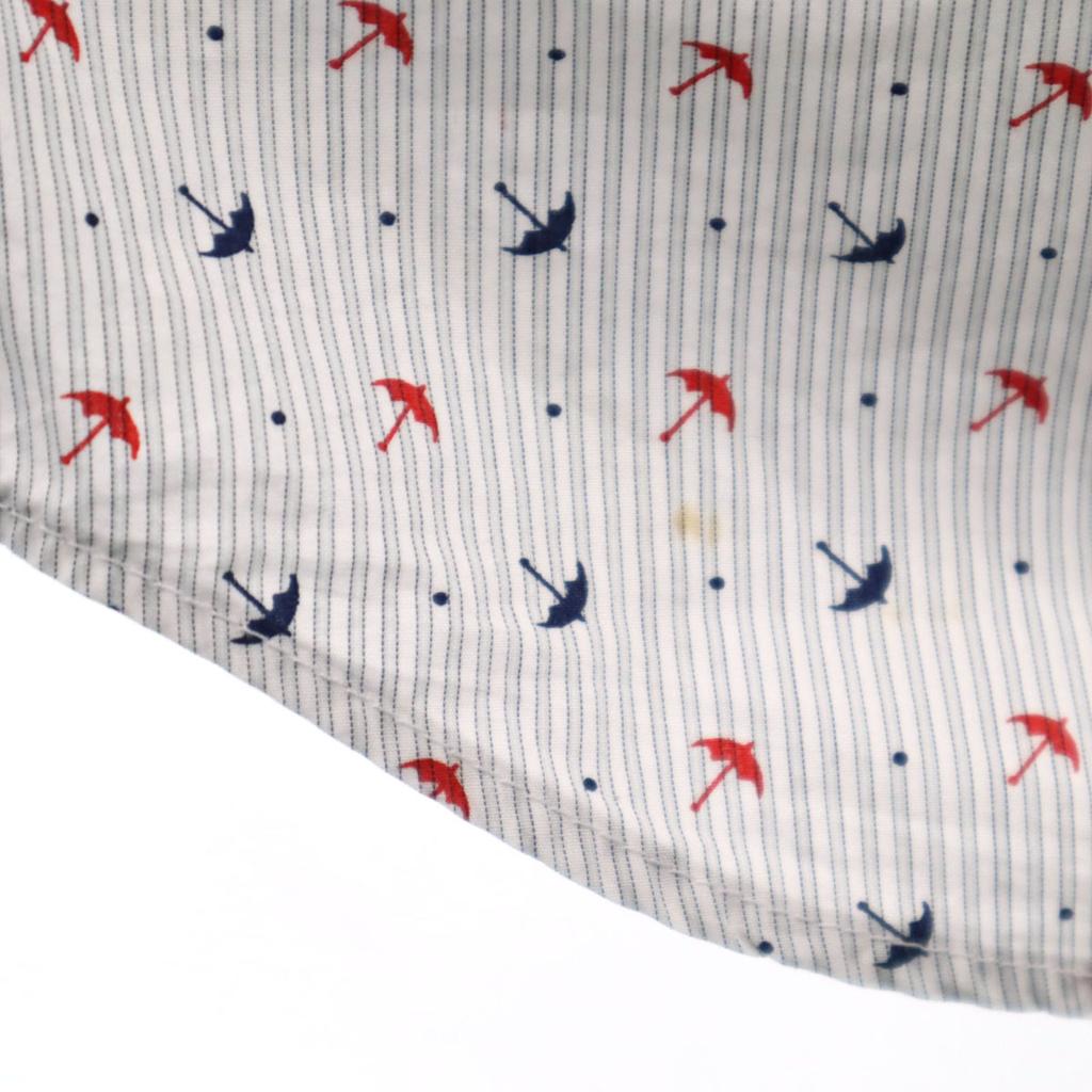 PRADA Striped Umbrella Pattern Long sleeve Cotton shirt 39 gray Men's Used