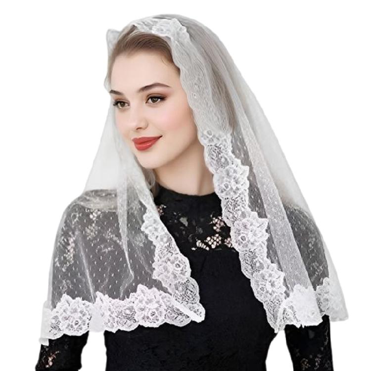 

Elegant Short Mantilla Wedding Veils Single Layer Tulle Veils For Church Ceremony Dinner Party Photoshoots Accessory білий