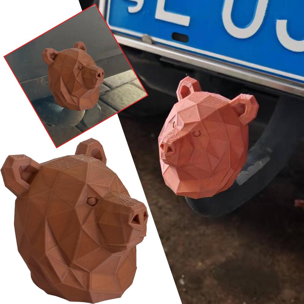 Bear Head Trailer Hitch Cover Tube Plug Insert Cartoon Car Accessories For Truck SUV RV ATV Boat Towing R8K8