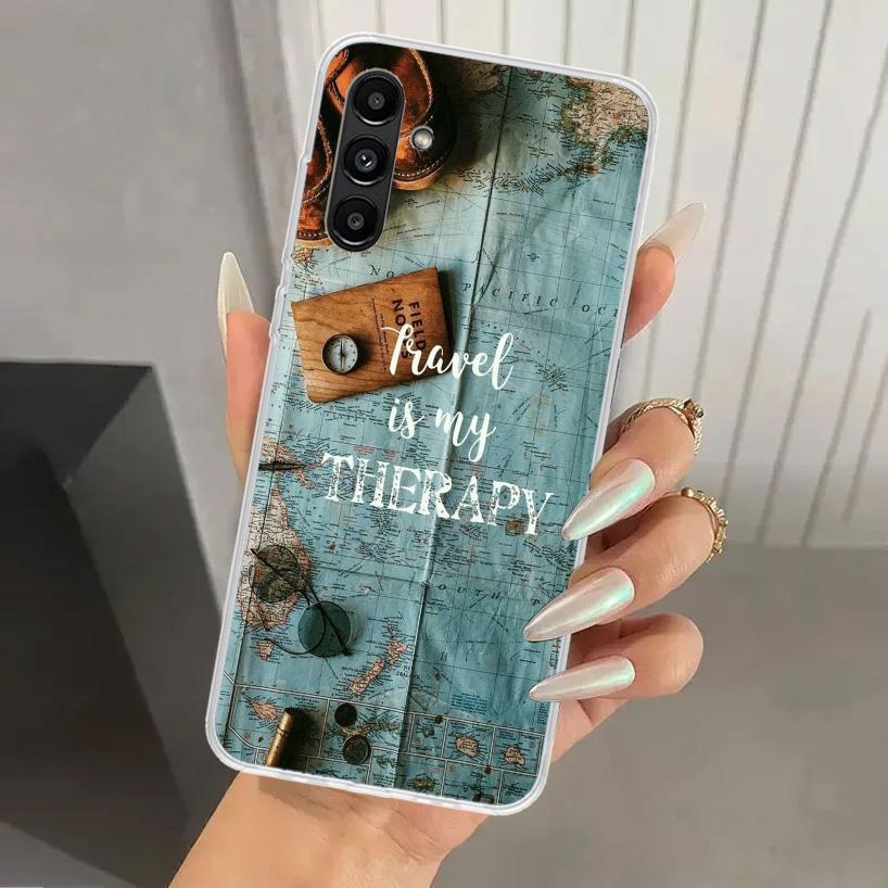 World Map Travel Plans Phone Case for Samsung Galaxy A17 A16 A26 A36 A56 A15 A25 A35 A55 A14 A24 A34 A54 A13 A23 A33 A53 A05S A0