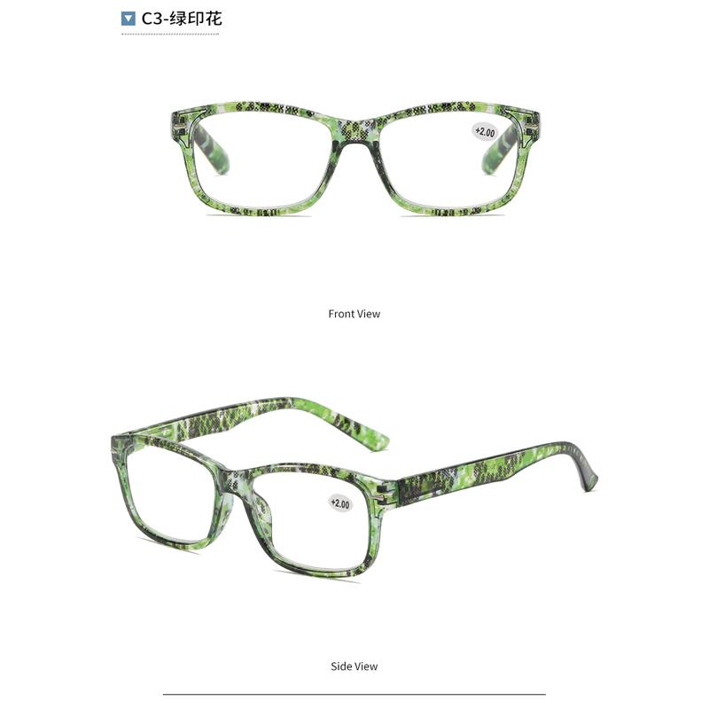 Green Flower Reading Glasses for Women Anti Blue Light Presbyopia Glasses Ultra Light Men Computer Glasses High-Definition +1.0