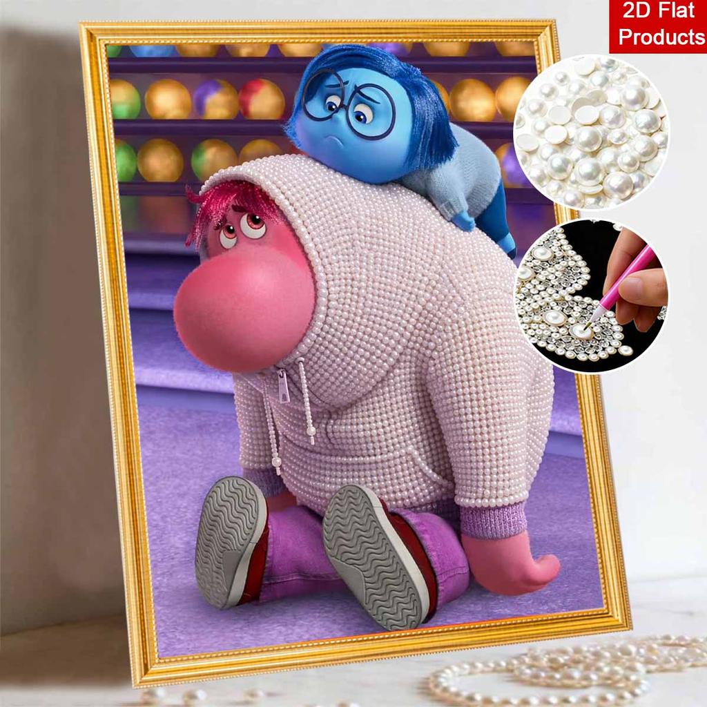 Disney S Inside Out Pearl Art Whimsical Creative Pearl-Style Illustration Kit 5D DIY Pearl Embroidery Mosaic Cross-Stitch Kit for Home Decor