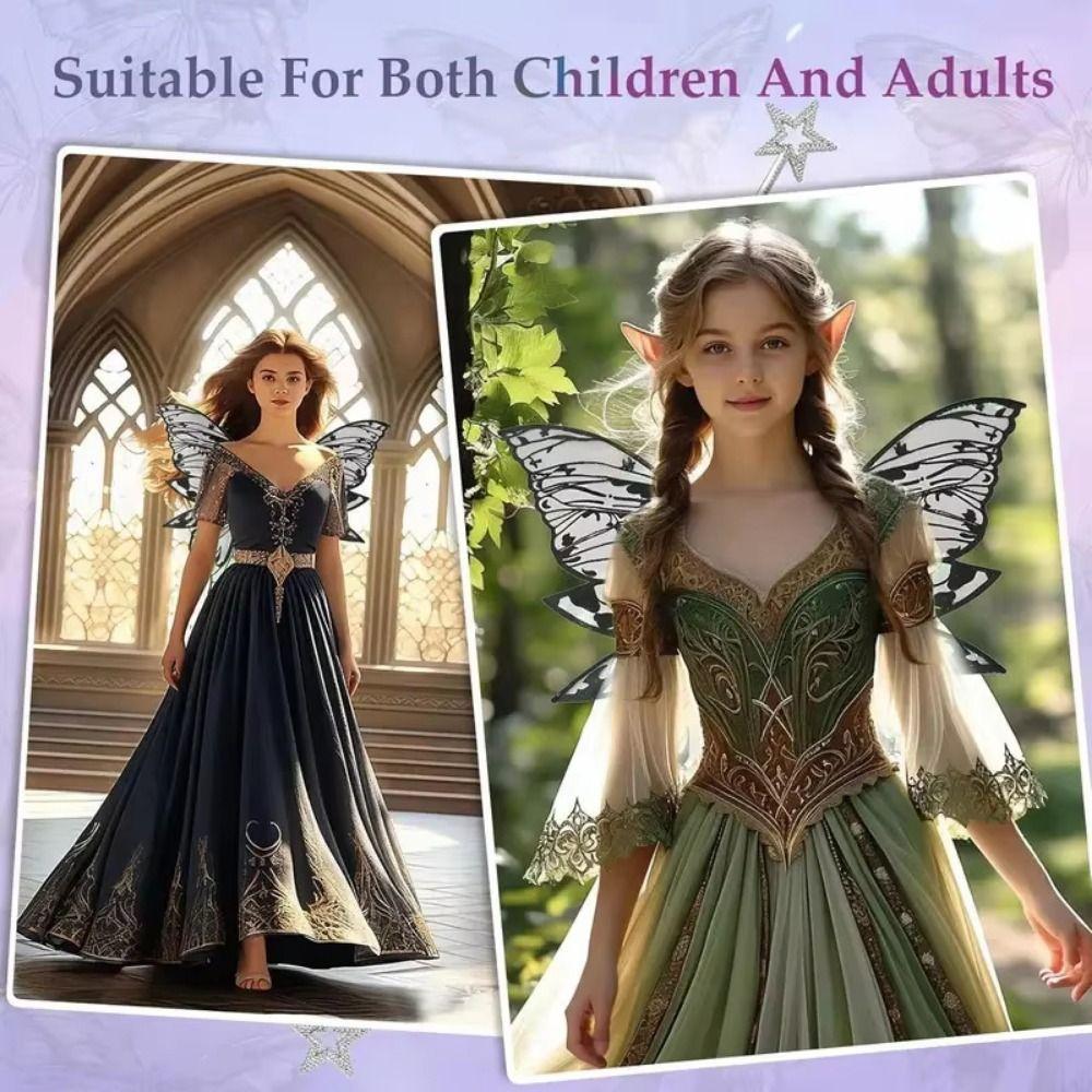 Leichtes Feenkostüm Flügelset Kreative Elfenflügel Kostüm Verkleidungsflügelset Maskerade