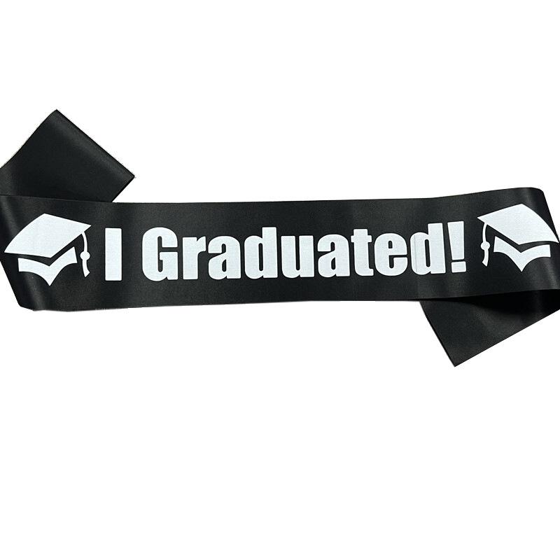 2026 European and American Fashion Graduation Strap IGRADUATED Etiquette Strap Ribbon Graduation Party Clothing Shoulder Strap Dress Up