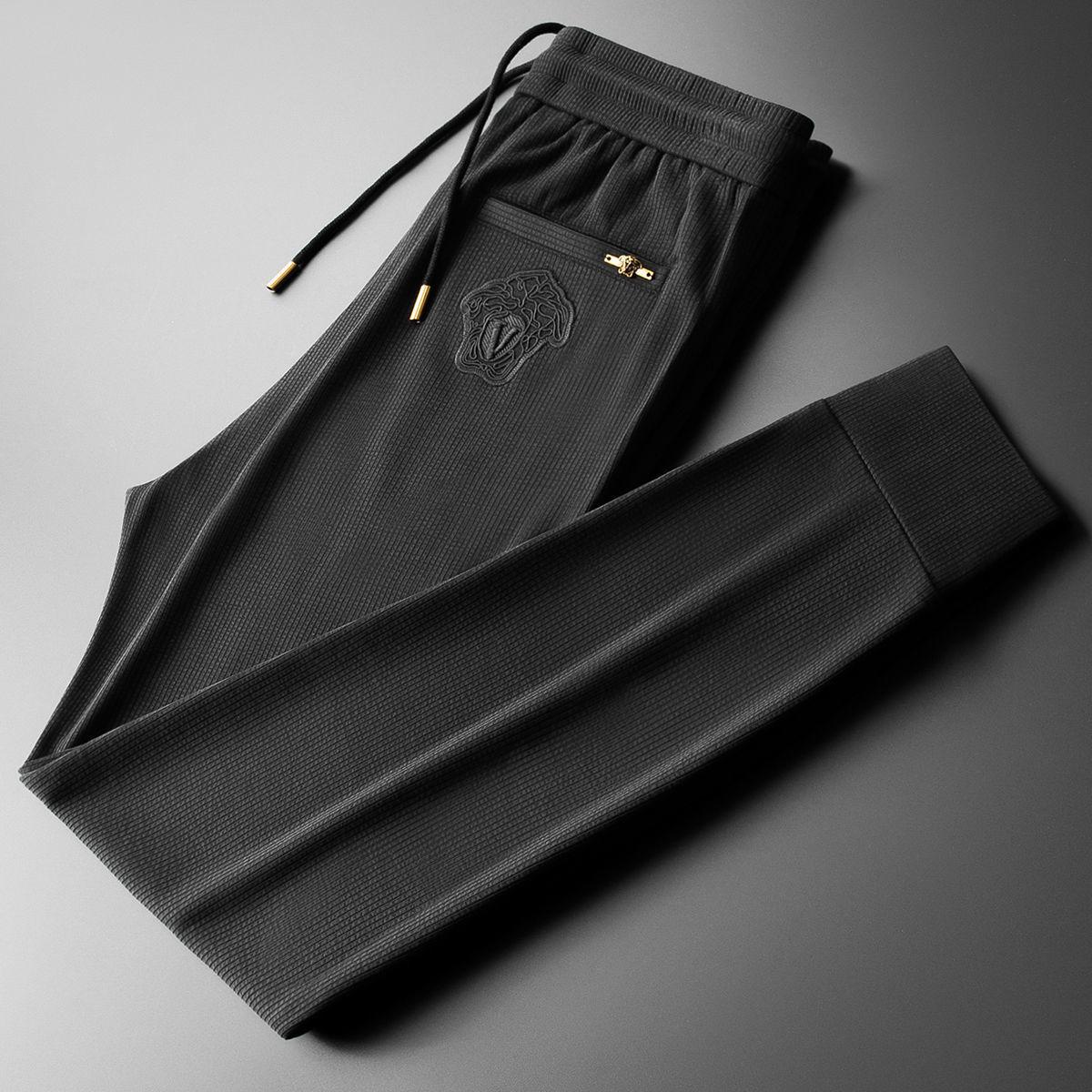 

Мужские спортивные штаны из модала премиум-класса на весну и лето, легкие тонкие повседневные спортивные штаны до теленка M чёрный