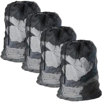 Heavy Duty Large Mesh Laundry Bag with ID Tag and Locking Drawstring Closure