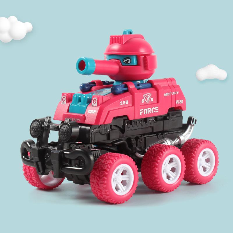 1 Piece Gift For Boys Girls Collision Deformation Can Launch Tank Simulation Walking Six-Wheel Inertial Off-Road Vehicle Model