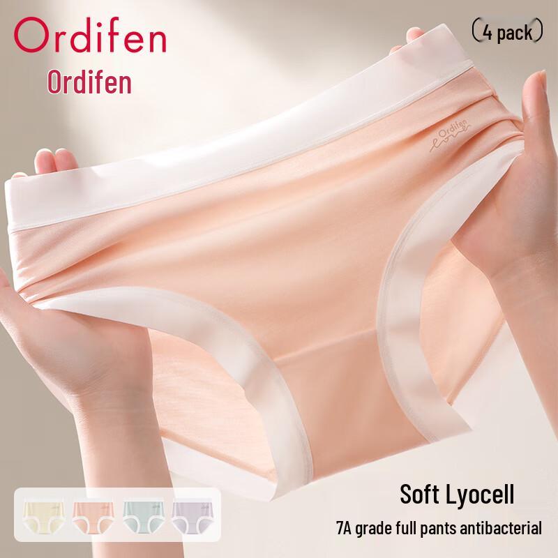 Audifen Women's Soft Seamless Silk-Lined Briefs (4-Pack)
