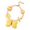 Faux Pearl Pet Collar Adjustable Cat Necklace with Candy Bow Decor for Puppy Kitten Wedding Party Accessories
