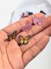 New 3pair/set Glitter Butterfly Acrylic Mini Stud Earrings for Women Girls Cute Colorful Moth Earring 2025 Holiday Jewelry Gift