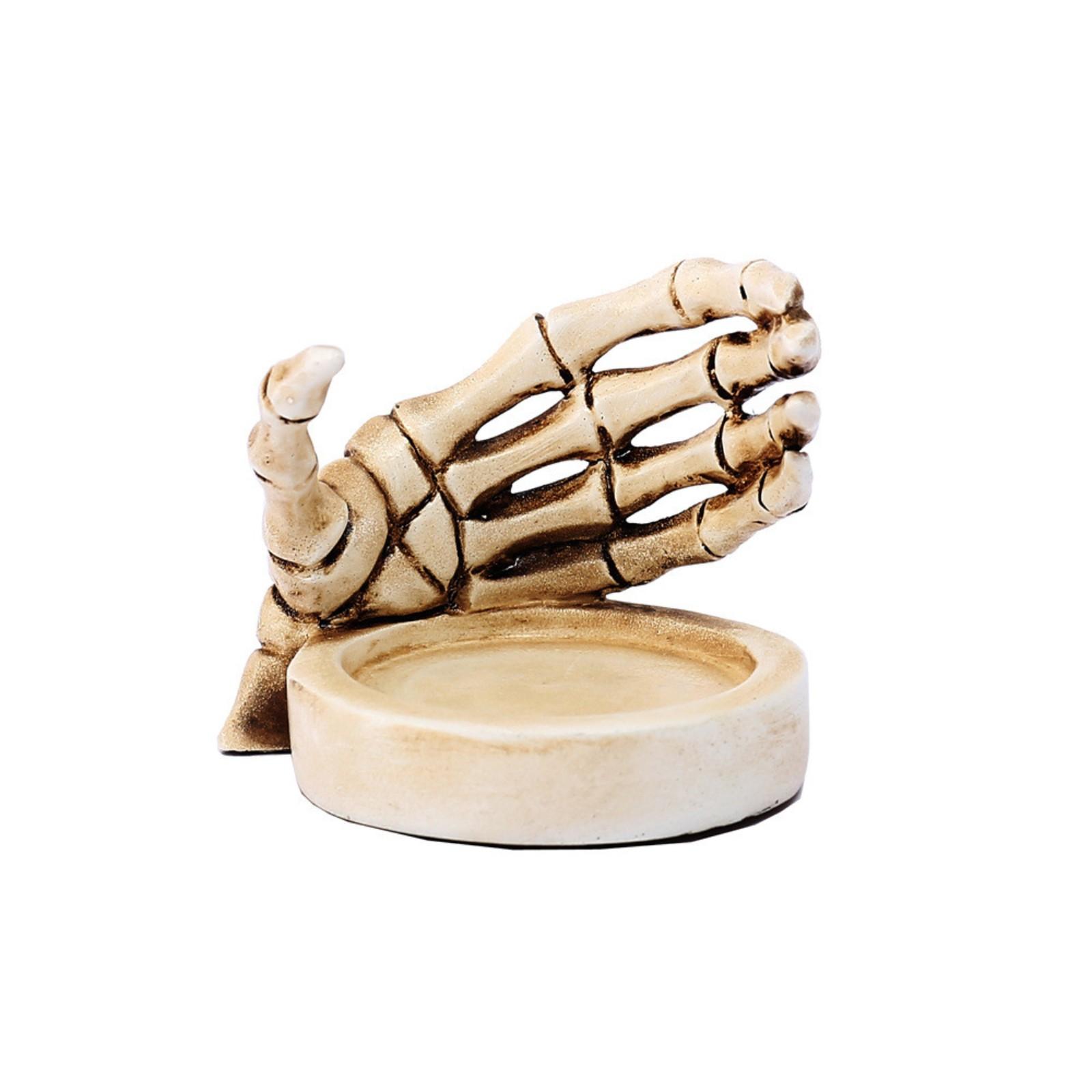 

Terror Skeleton Hand Candlestick Tea Wax Base Column Candlestick Base Halloween Decoration Jewelry Storage Skeleton Plate One Size белый