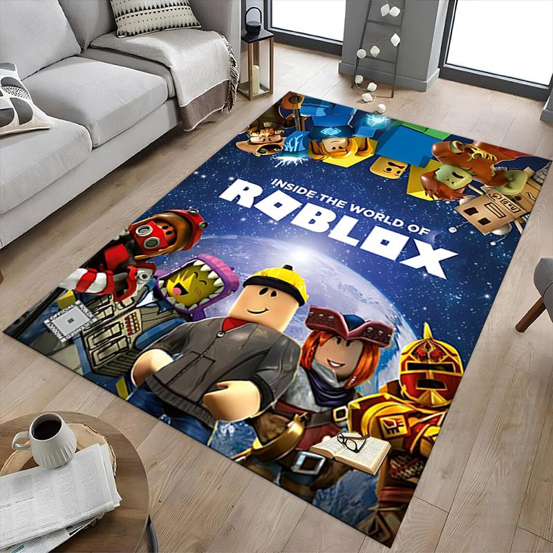 Roblox Adventure Quests Carpet For Playroom Bedroom Living Room Sofa Home Decorkids Game Area Rug Nonslip Floor Mat