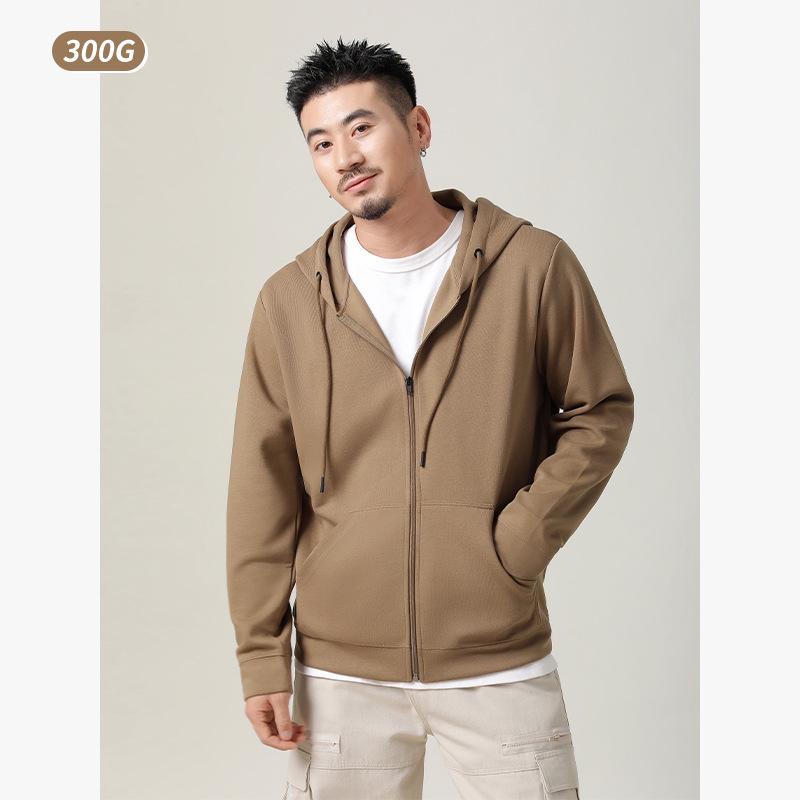 

Men s 300g Antibacterial Zipper Hoodie - Simple, Casual, Solid Color, Lightweight Cardigan for Spring & Autumn 3XL