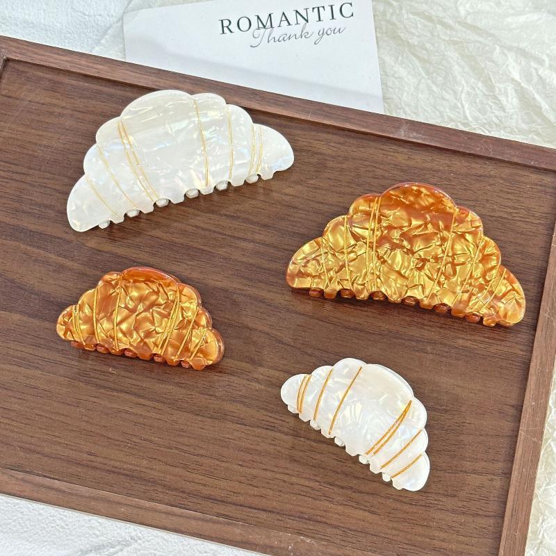 Croissant Brezel Haarklammer Simuliertes Essen Acryl Haarspangen Haaraccessoires Für Frauen Mädchen Geschenk