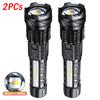 Strong Power 9000LM Flashlight Dual Led Zoom Torch 10 Lighting Modes USB Rechargeable Outdoor Portable Camping Fishing Lantern