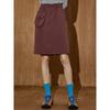 Coolhut Workwear Style Straight-Leg Coffee-Colored New Women's Design High-Waisted Slimming Casual Skirt
