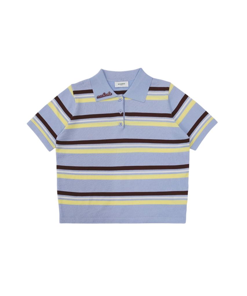 MONBIRDIE GOLF Slow Short Sleeve Polo Knit Skyblue