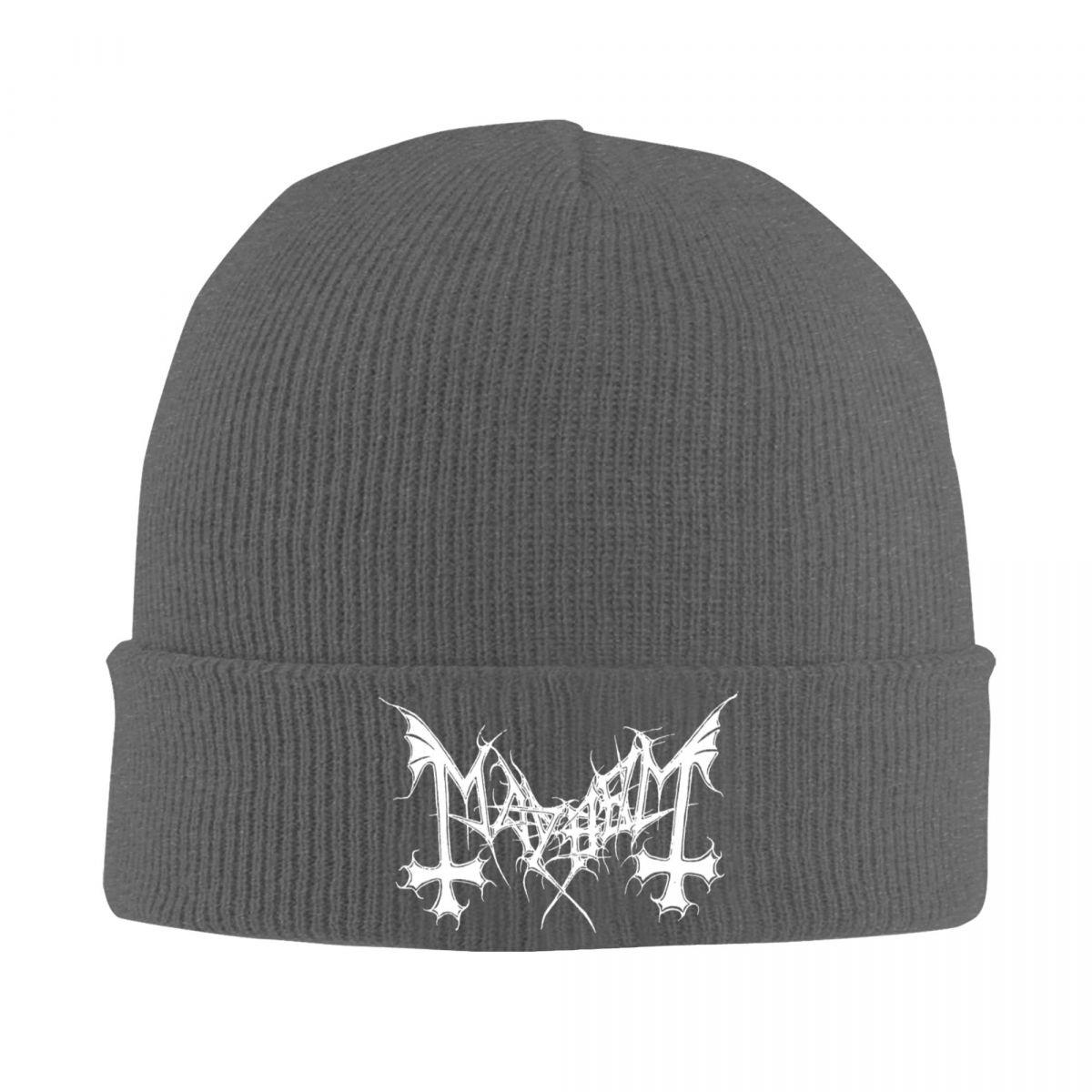Mayhem Norway Band Beanie Hats Street Y2K Caps Unisex Women Gym Knitting Hat Winter Custom Elastic Beanie Hat One Size