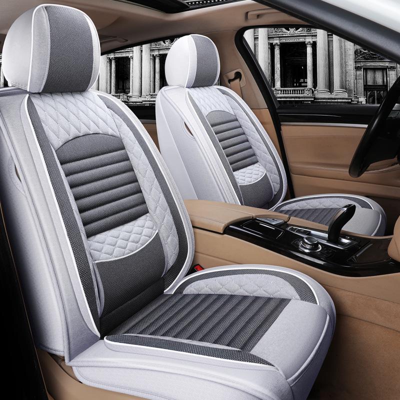 Universal Full Surround Linen Car Seat Cover and Cushion
