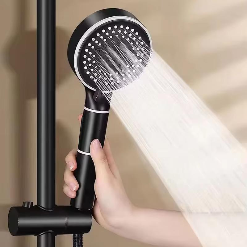 Luxury Black Shower Head Set 5 Functions Handheld Shower Head  Rainfall Showerhead Bathroom High Pressure Hand Shower Head