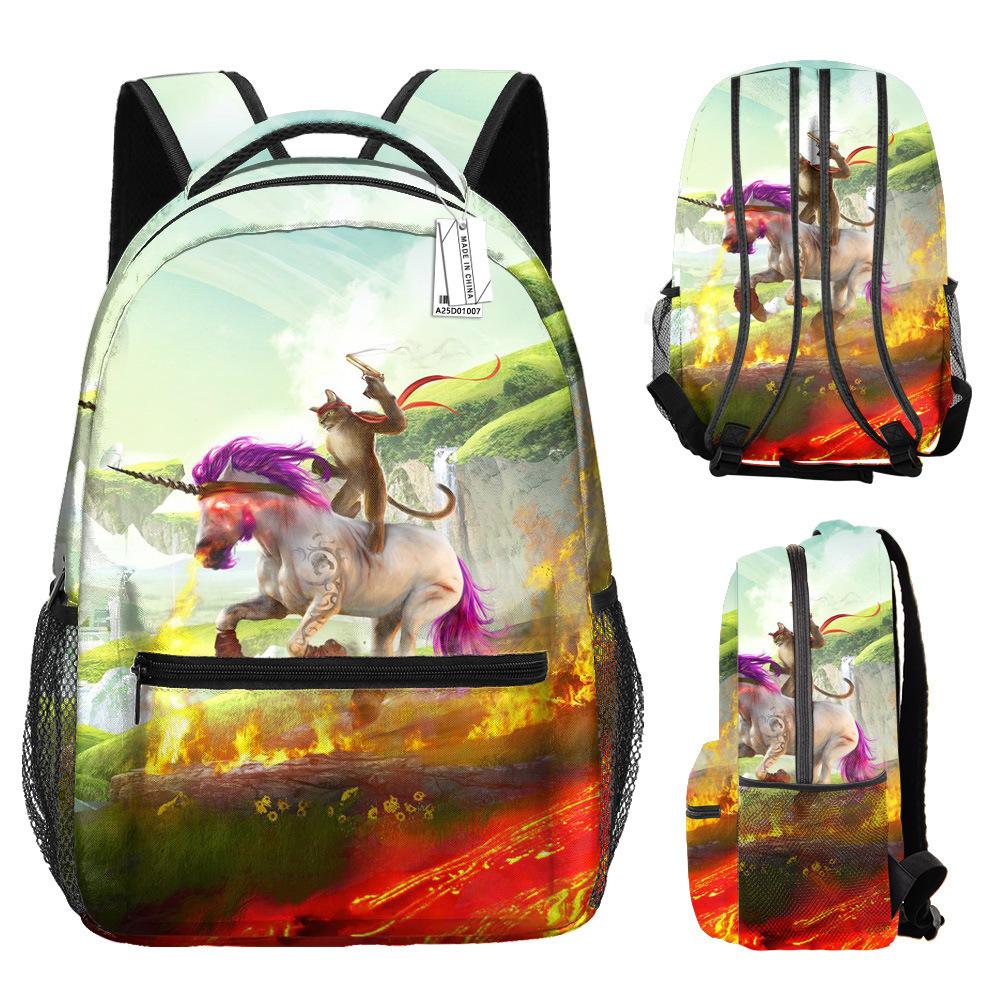 Classic Kpop Youthful School Bags Unisex Cool Unicorn Travel Bags 3D Print Oxford Waterproof Notebook Shoulder Backpacks
