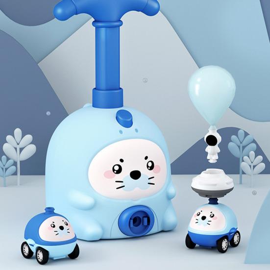 Balloon Powered Air Rocket Launcher Car Toy for Kids STEM Science Experiment Vehicle with Animal Astronaut Figure Dual Mode Fun