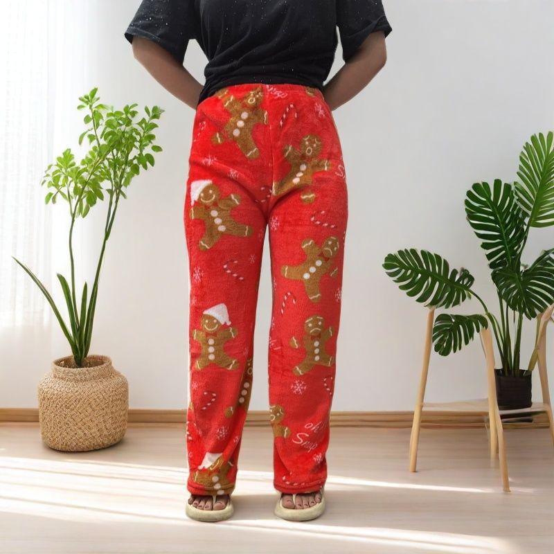 Halloween Women's Fleece-Lined Flannel Pajama Pants for Autumn/Winter – Warm & Casual