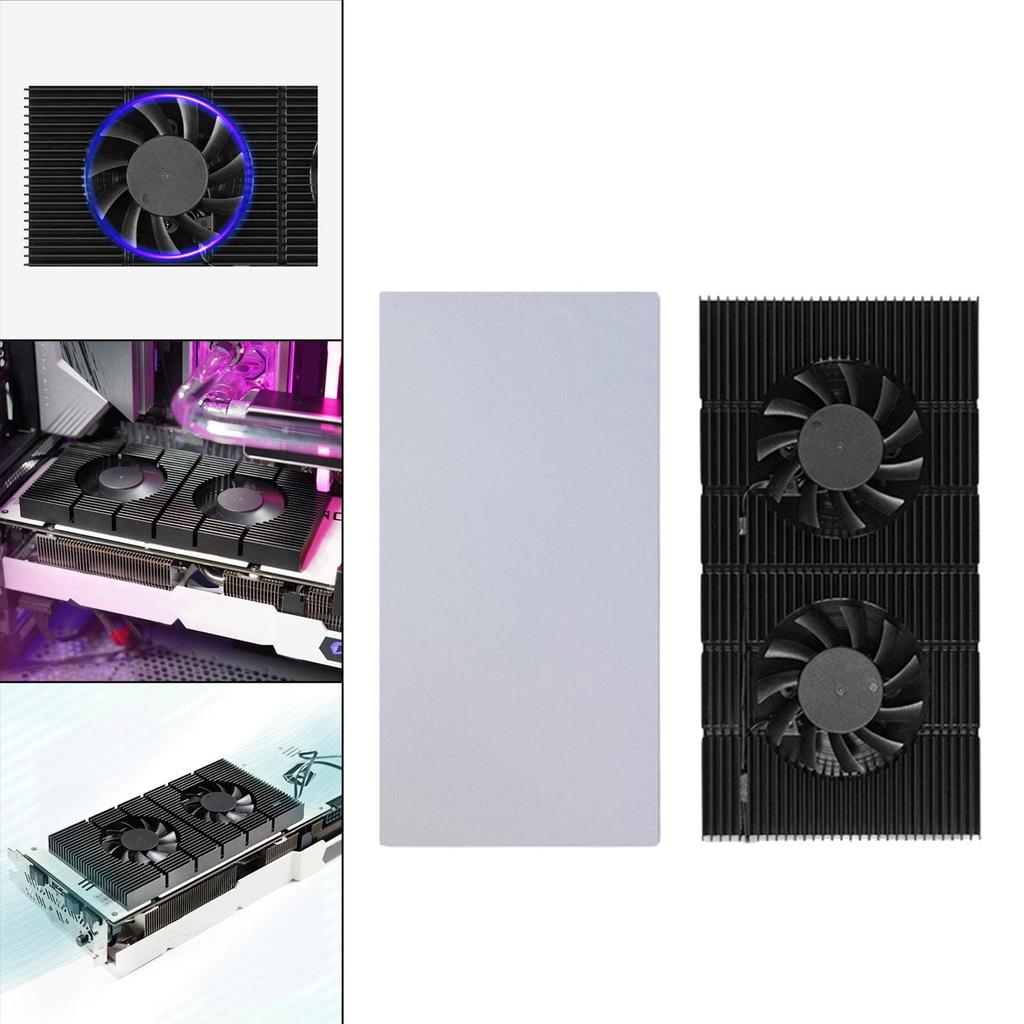 IPOTCH GPU Backplate Radiator Heatsink Memory Cooling Fan Adjustable Speed for RTX 15mm Thick 3090, 3080, 3070,