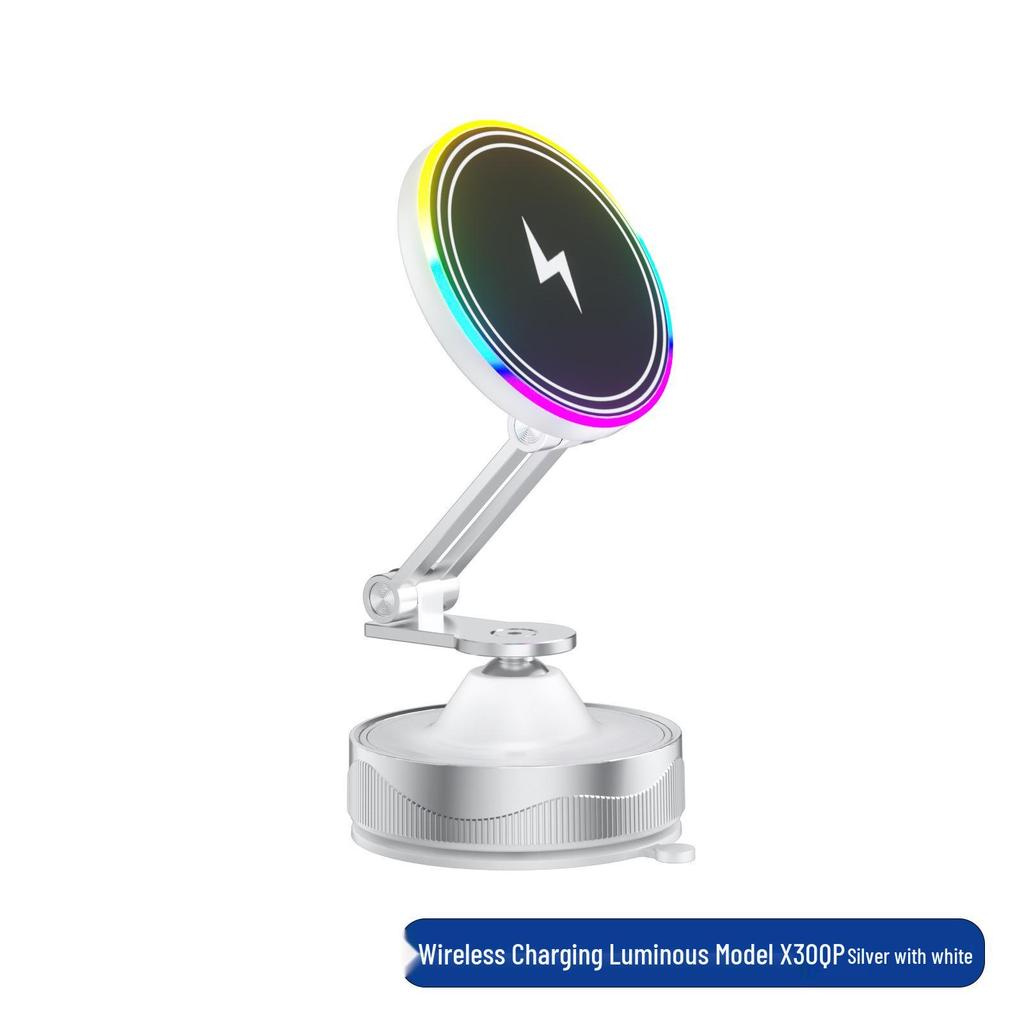 2026 15W Wireless Fast Charging Suction Cup Magnetic Phone Holder with Automatic Electric Vacuum Adsorption