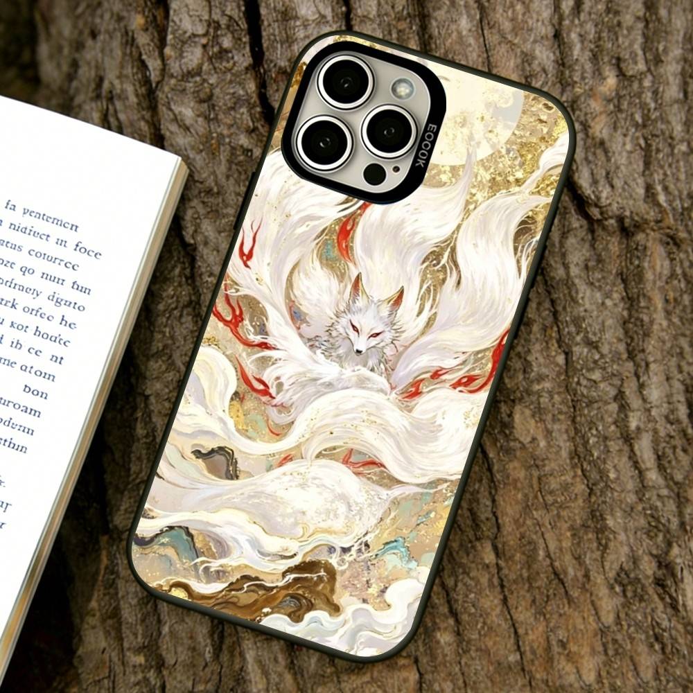 Fairy Fox Phone Case For iPhone 17,16,15,14,13,12,11 Plus,Pro Max,XS,Colorful Silver Black Cover