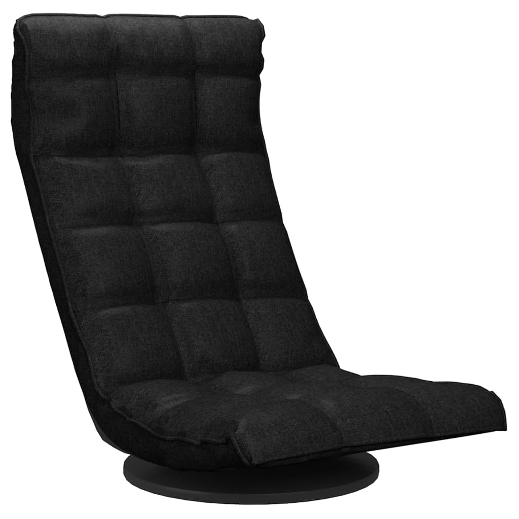 Floor Chair Swivel Black Fabric