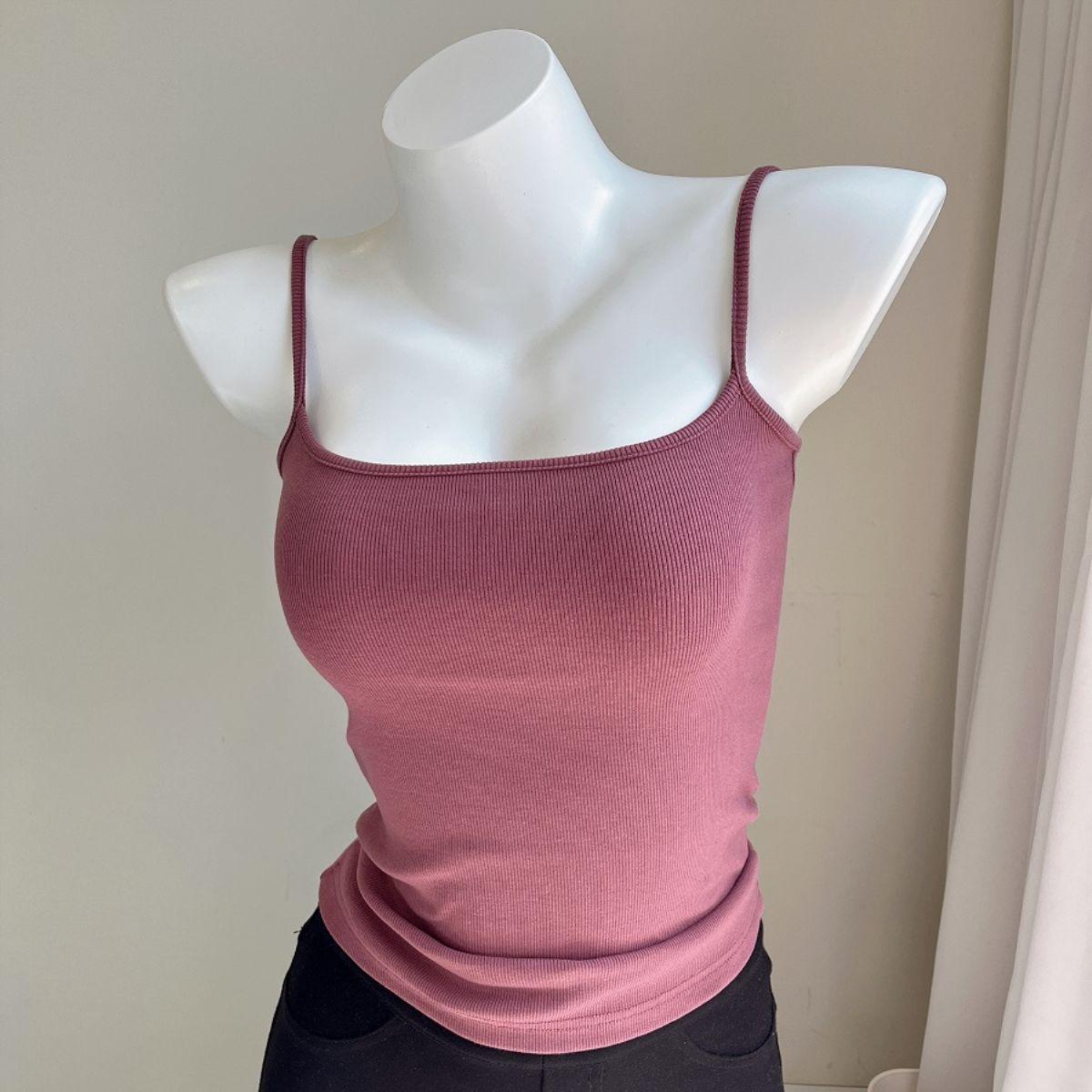 

Reversible Ribbed Spaghetti Strap Top with Square Neck (9 Colors) – Flattering Underarm Coverage L 106-120 lbs
