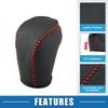 ACROPIX Gear Shift Knob Cover Auto Derailleur Lever Trim for Honda Civic 10th Gen 2016-2021 PU Leather Black Red Line