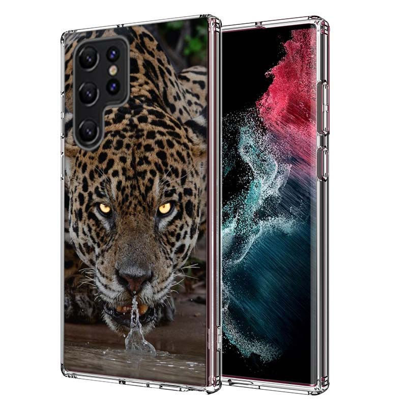 Majestic leopard Capa Phone Case For Samsung S26 Ultra S25 Edge Galaxy S23 S21 S20 S24 FE S22 S10 Plus Cover Clear TPU Shell Coq