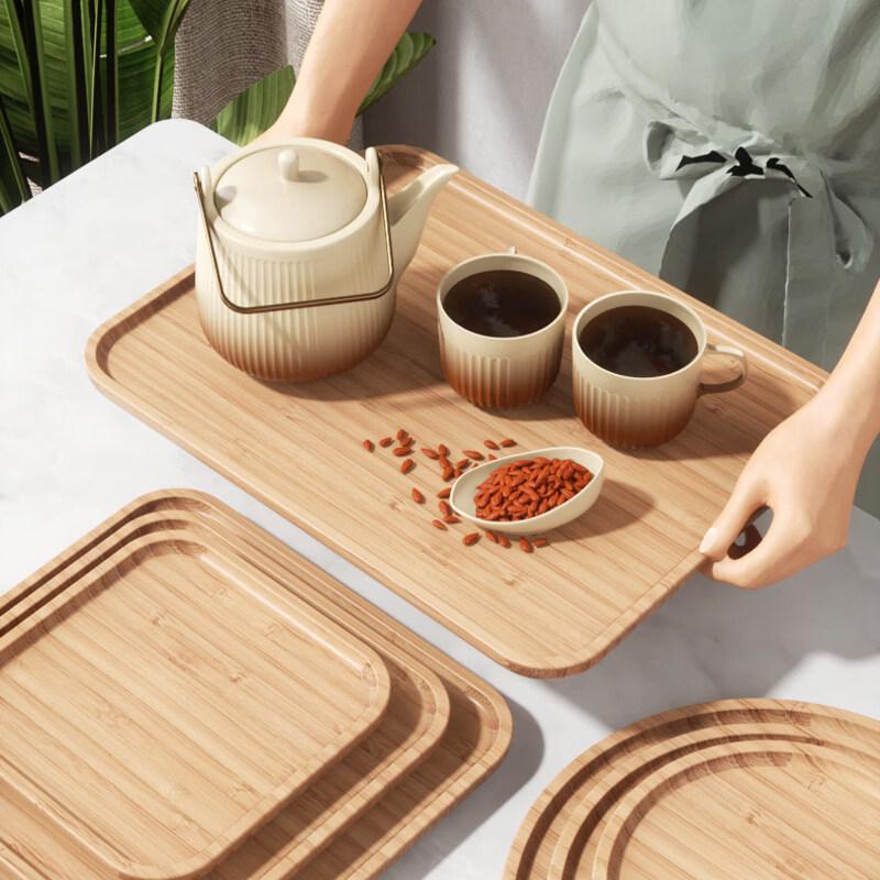 Japanese Style Bamboo Rectangular Serving Tray