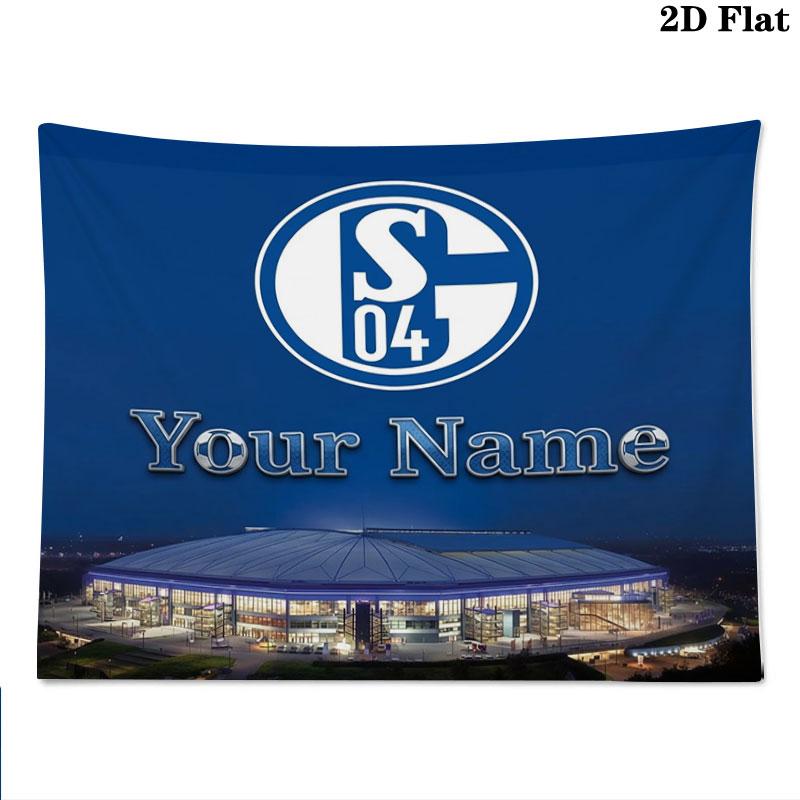 FC Schalke 04 Custom Name Wall Tapestry Aesthetic Wall Hanging Printed Fabric Blanket Decorative Tapestries for Bedroom Living Room Home Decor