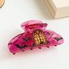 Hair Claw for Women, Halloween Themed Hair Clip with Pumpkins Bats Skeletons Prints, Transparent Acrylic Shark Hair Claw, Comfortable Fit Hair