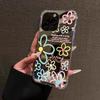 Coque de téléphone motif fleurs mignonnes pour iPhone 17 16 15 14 13 12 11 Pro Max XS X XR 7 8 Plus Miroir de maquillage Housse souple antichoc