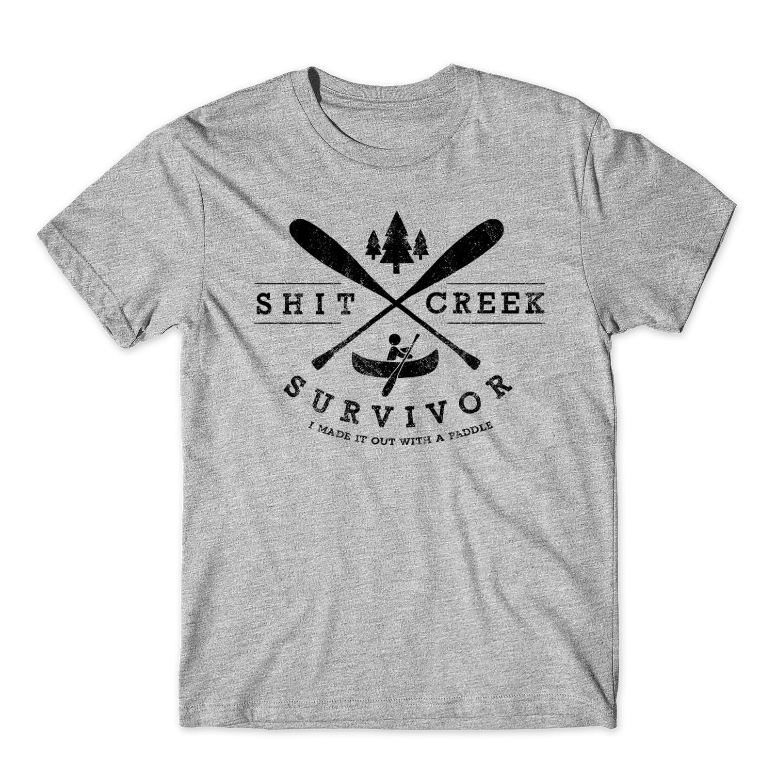 Creek Survivor Funny Mens 100% Cotton T-shirt Mens Tees Top Womens Graphic Novelty Tee Heather Grey 4XL